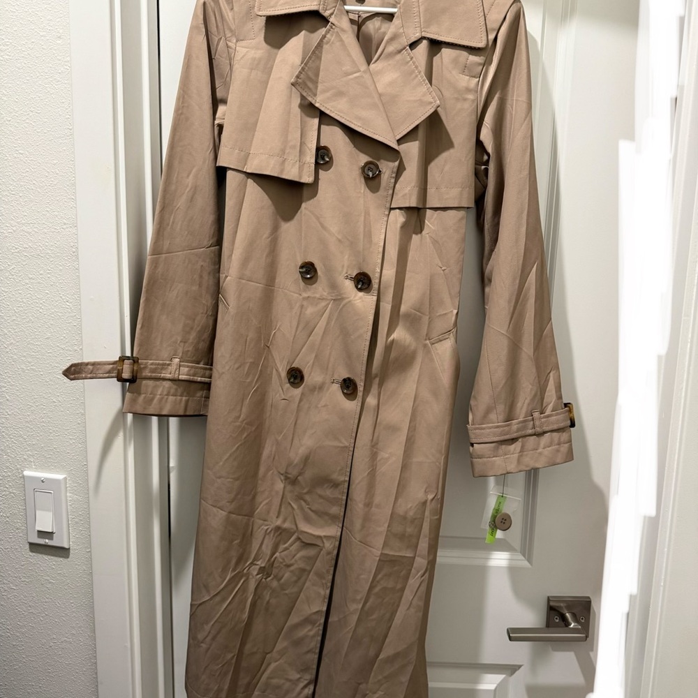 Sam Edelman Tan Double-Breasted Trench Coat